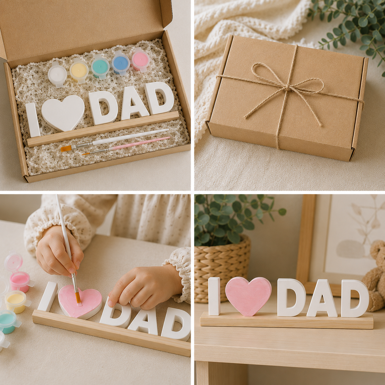 Lumico Personalized DIY Painting Kit for Dad | Handmade Plaster Name Sign