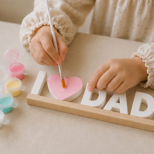 Lumico Personalized DIY Painting Kit for Dad | Handmade Plaster Name Sign